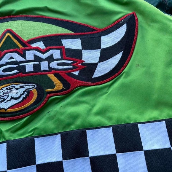 Vintage 90s Artic Cat Checkered Nylon Puffer Jacket Size XL - Picture 8 of 8